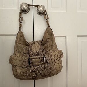 Michael Kors snake texture hobo bag